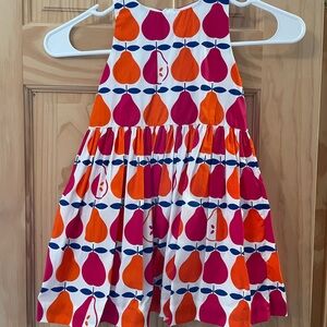 Jacadi Paris Colorful Pear Print Dress size 3 NWT